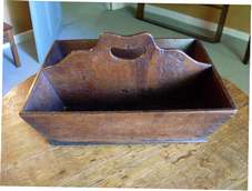 A Georgian oak cutlery tray