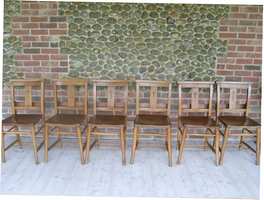 A set of Victorian chapel chairs