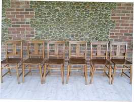 A set of Victorian chapel chairs
