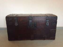 An 18thC oak and iron trunk