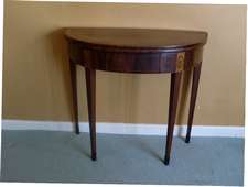 A Sheraton period demilune tea table