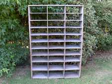 19thC elm pigeonhole display unit