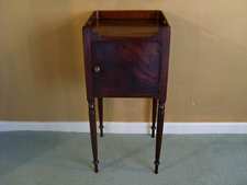 A 19thC tray top bedside stand