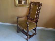 17thC Walnut arm chair