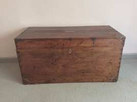 A 19thC brass capped camphor wood trunk