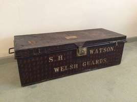 A 19thC metal 'Welsh Guards' trunk