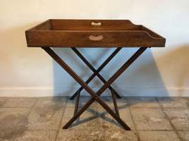 A 19thC butlers tray on stand