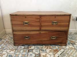 Two drawer 19thC camphor trunk