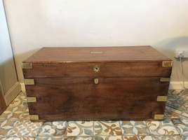 A 19thC camphor campaign trunk