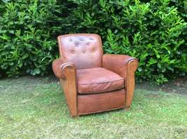 French leather club chair