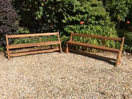 A pair of Colonial hall benches