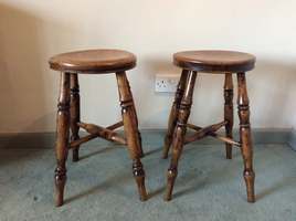 A similar pair of elm stools