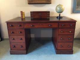 A Victorian pedestal desk