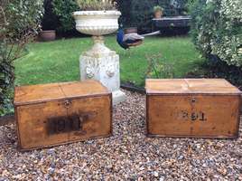 A pair of Victorian deed boxes...bedside ?