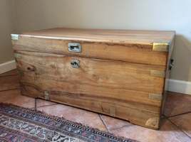 A 19thC camphor wood campaign trunk