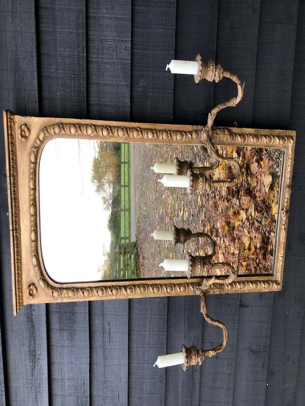 A 19thC girandole pier mirror