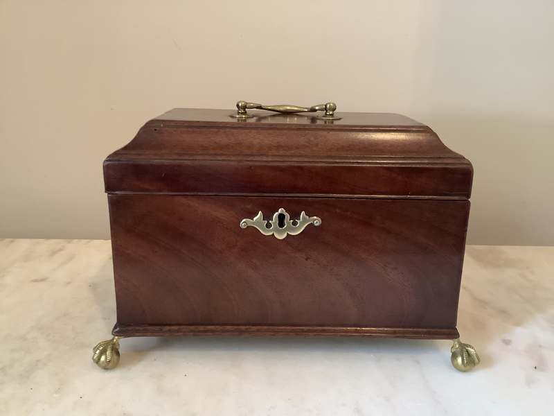 A Georgian tea caddy with SECRET DRAWER