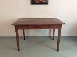 A 19thC French cherry writing table