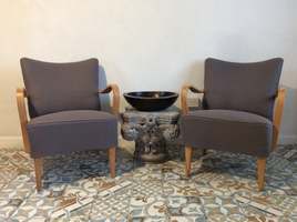 A pair of 1950's French armchairs